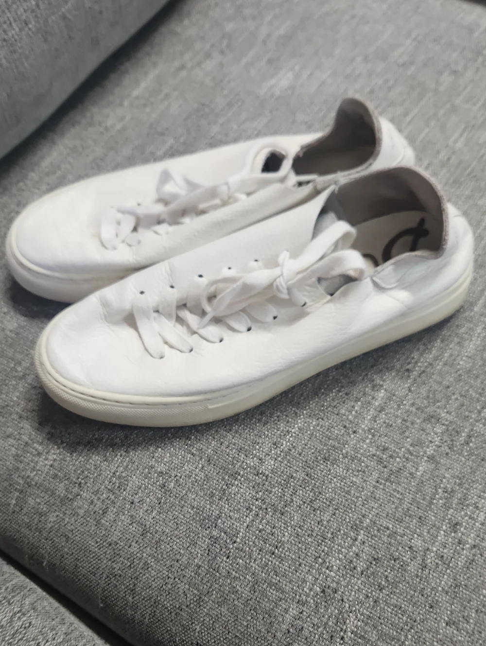 Sam Edelman Poppy Leather White Casual Lace-Up Sneakers Size 7